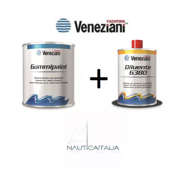 SMALTO ELASTICO PER GOMMONI GUMMIPAINT VENEZIANI 500 ml. + DILUENTE 6380 ml. 500