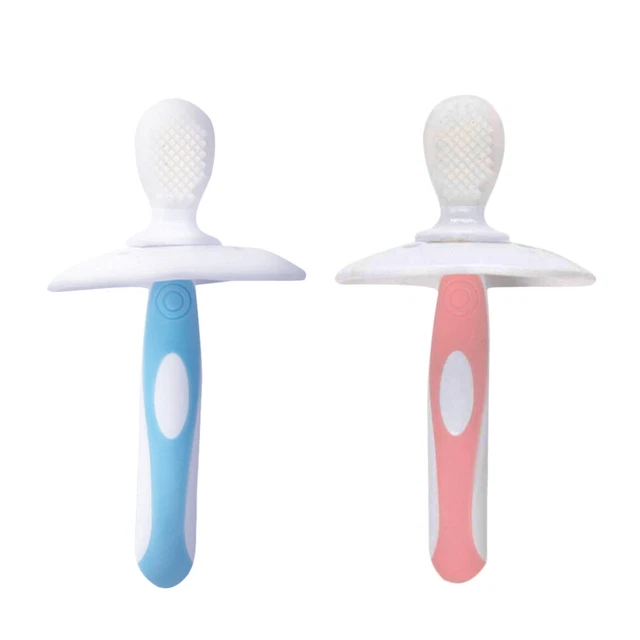 2 pz spazzolino da denti in silicone per bambini piccoli