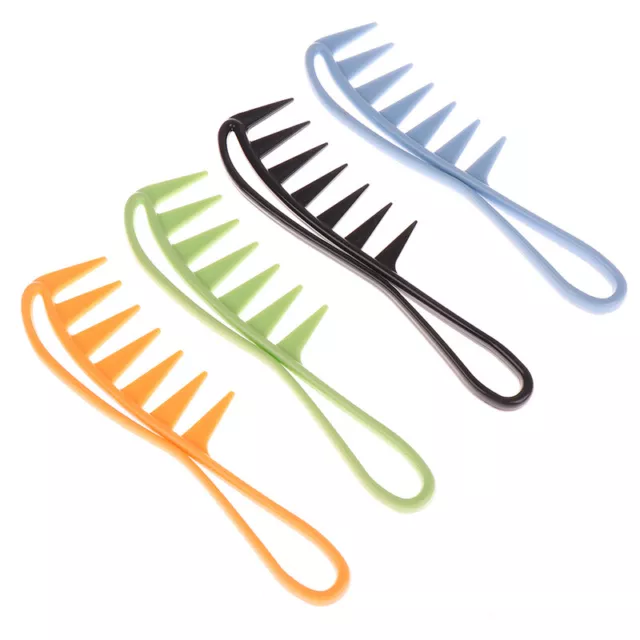 1Pcs Wide Tooth Shark Comb Detangler Curly Hair Salon Hairdressing Massage C-ME