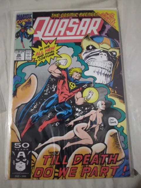 QUASAR #26 (Sept. 1991, Marvel)  THANOS INFINITY GAUNTLET CROSSOVER