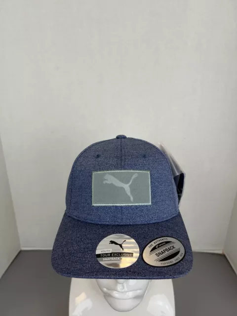 Puma Youth Hat Snapback Cap Adjustable Strap Blue Patch Logo Ball Boys Golf OSFA