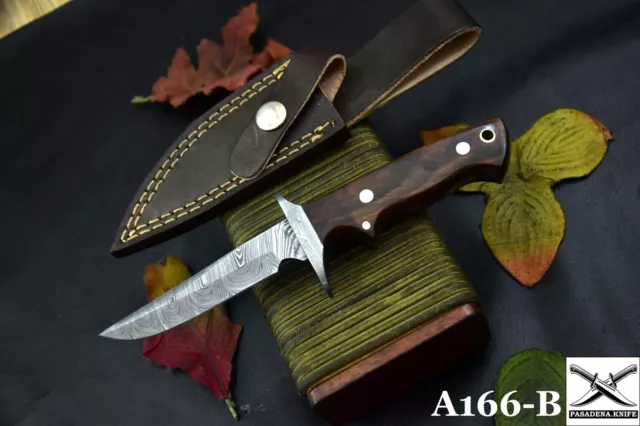 Custom Hand Forged Damascus Steel Skinning Hunting Knife Handmade (A166-B)