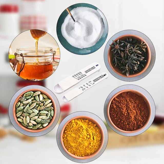 Adjust-A-Teaspoon und Adjust-A-Esslöffel Set 2-teilige Messlöffel aus Kunststoff