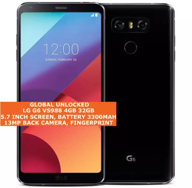 LG G6 VS988 VERIZON Débloqué 4gb 32gb Quad Core 5.7 " Android LTE Smartphone