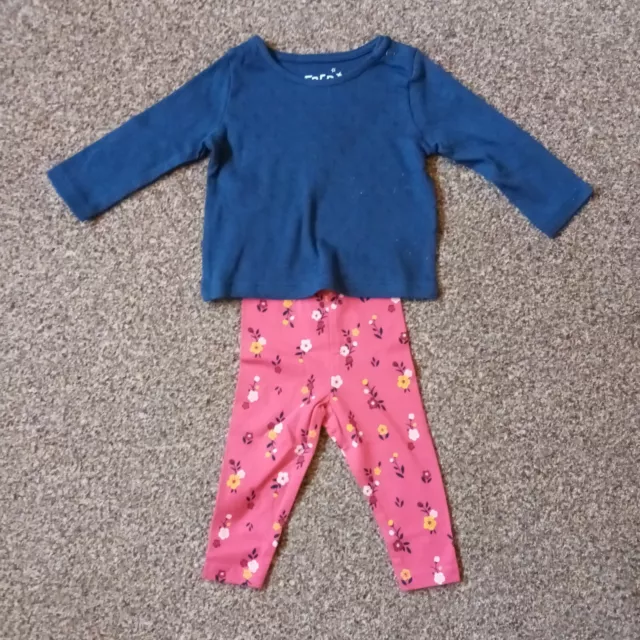 Abito da bambina 2 pezzi. 0-3 mesi. Top e leggings. Marca Fred & Flo.