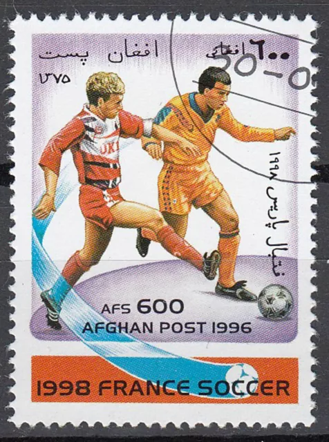 Afghanistan Briefmarke gestempelt Fußball Sport Frankreich Animation / 23