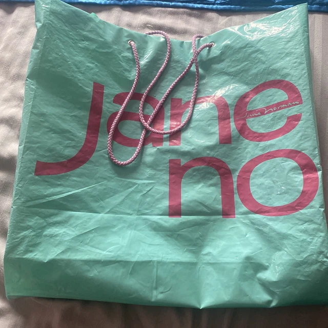 RETRO PLASTIC CARRIER Bag Jane Norman Pink Green Rope Handle Vintage Collectible 10.00 PicClick UK