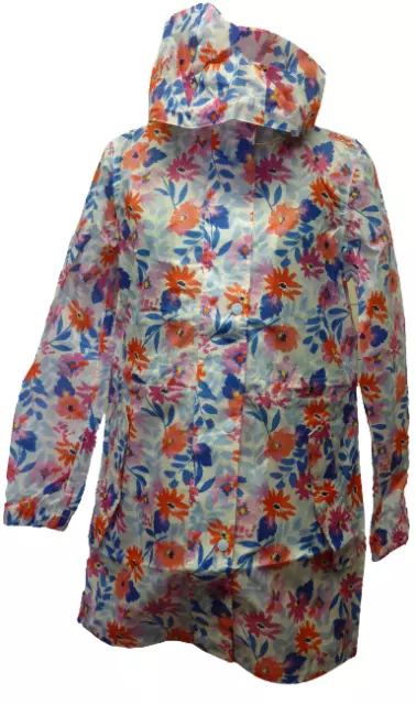 JOULES GOLIGHTLY WHITE Multi Floral Packaway Jacket Waterproof Mac Coat Ladies 6 27.99 PicClick UK