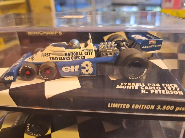 TYRRELL P34 FNCB MONTE CARLO 1977 PETERSON 1/43 MINICHAMPS EDITION LIMITEE 3500