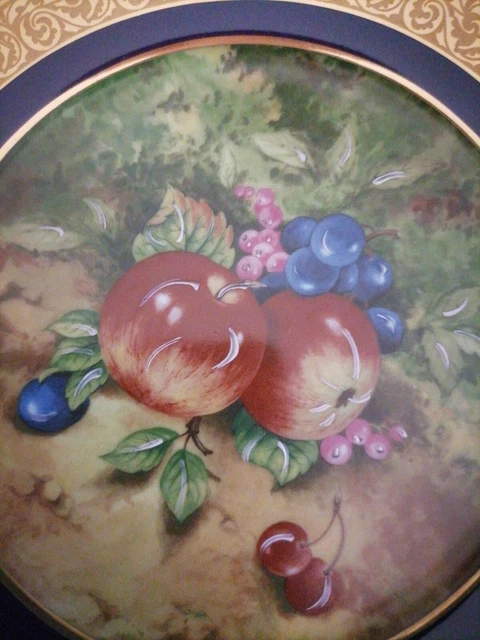 Saladier Ancien Porcelaine Limoges ? Décor Fruits, 24 X 23 Cm, Non Signé