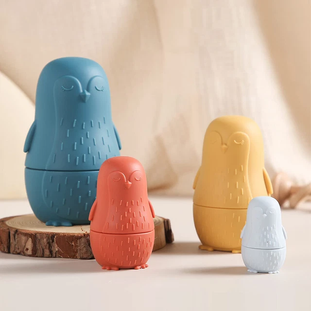 Color Size Matching Toys Gifts Montessori Toy for Boys Girls (Blue Penguin) 2