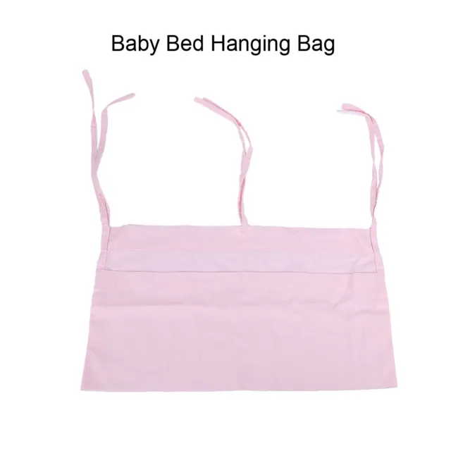 (Pink 49.5cm*28.5cm)Baby Bed Hanging Bag Baby Bed Hanging Storage Bag Crib