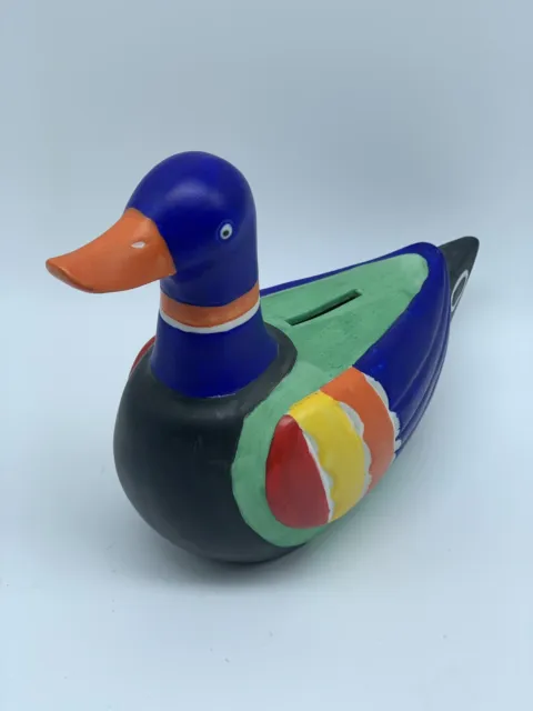 Royal Seoul Colorful Hand Painted Duck Coin Bank