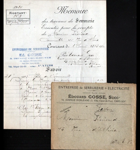 Facture.AM20627.Toulouse.1929.E Lacroix.Pyrotechnie de France