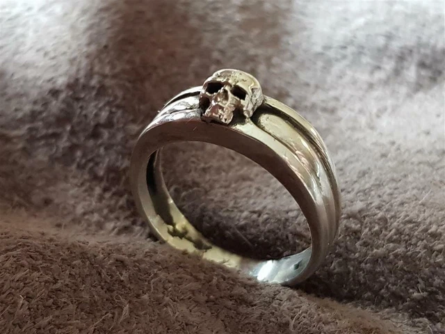 ANTIQUE MEMENTO MORI skull 1920s Art Deco style RARE SILVER RING £86.23 ...