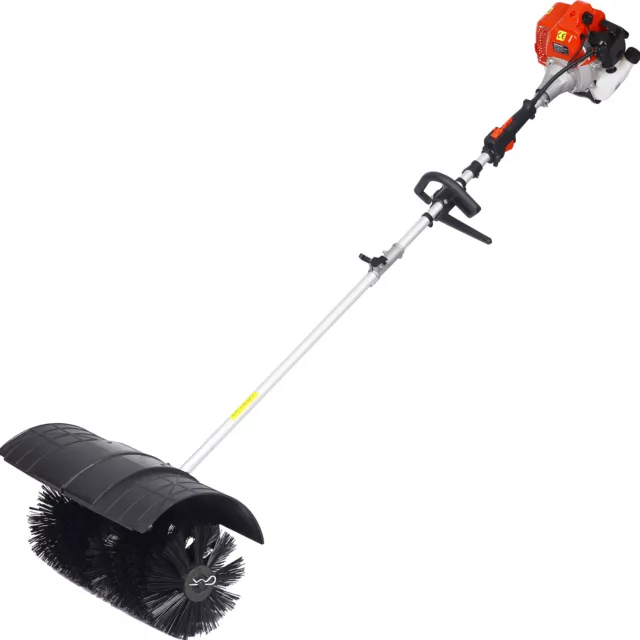 Handheld 2.4HP Power Sweeper 52cc Gas Power Brush Broom Driveway Snow Clean US