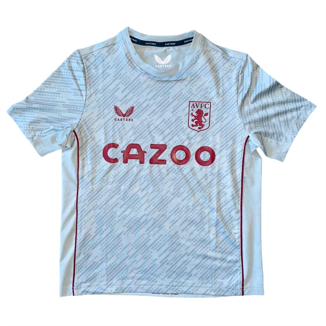 Maglietta da calcio Aston Villa (taglia 14-15Y) top da allenamento Castore bambino - nuova