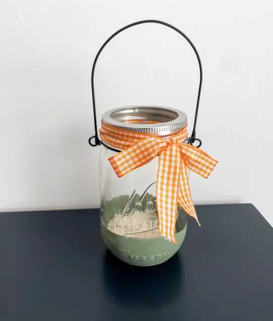 Mason Jar Fall Lantern Decor With Battery Operated Candle