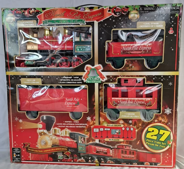 TRAIN SET CHRISTMAS North Pole Express 62180 27 Piece Holiday EzTec