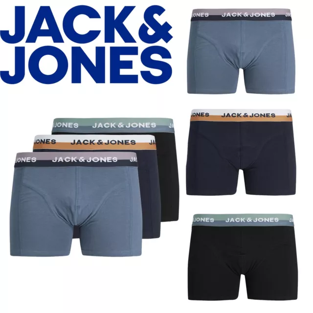 Jack & Jones Mens Trunks Underwear 3 Pack Boxer Shorts Multipack Size S - 2XL