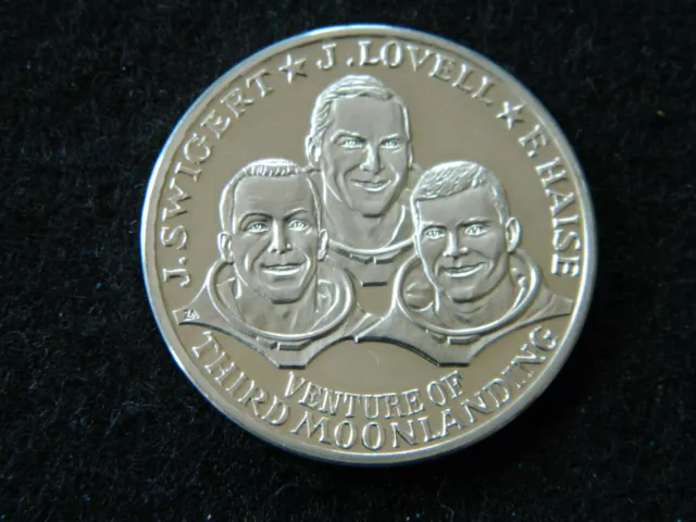 Nachlass-sehr gute Münze/Medaille-Apollo XIII-dritte Mondlandung-echt Silber-Rar