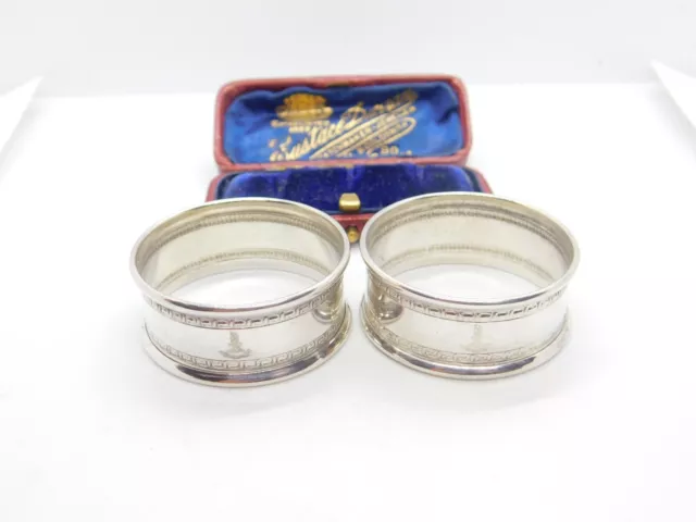 Pair of Sterling Silver Crested Napkin Ring Vintage 2001 London