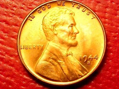 1944-S  Bu+ Unc Ms Lincoln Wheat Penny Cent Uncirculated Pq!