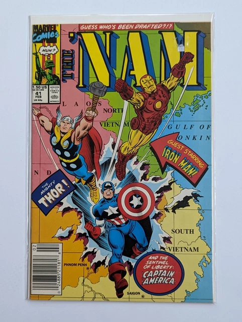 MCU KEY THE 'NAM #41 💎🔥 1986 NEWSSTAND Thor Iron Man Cap UNREAD Romita Cover