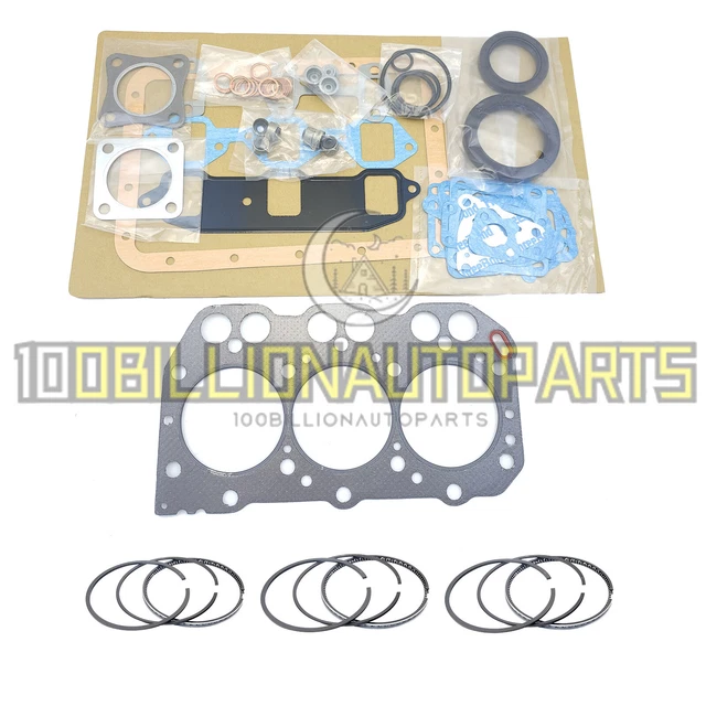 3TNA72 Full Gasket Kit + Piston Rings for Yanmar 3TNA72L 3TNA72UJ John Deere