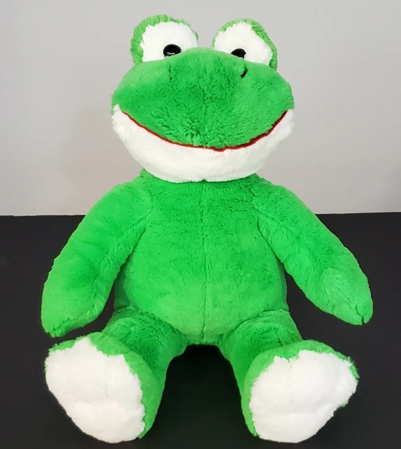 BUILD A BEAR Frog 16" Plush BABW Frog Stuffed Green White Stuffed ...