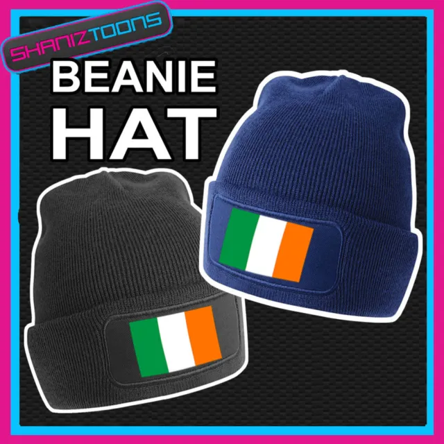 Beanie Hat Ireland Irish Flag Emblem Design