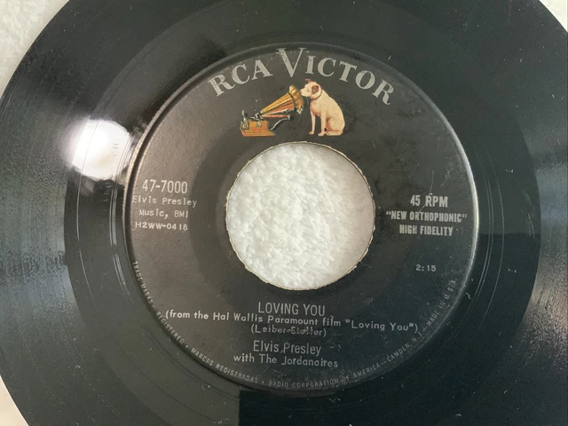 Elvis Presley Loving You / Teddy Bear 45rpm Vinyl RCA Victor – 47-7000 TESTED EX