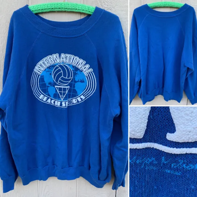 vintage International Beach Sports sweatshirt volleyball graphics one size ? 2XL