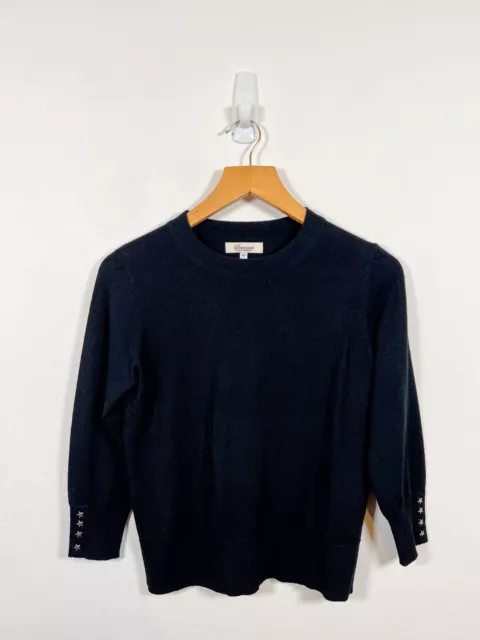 Somerset Alice Temperley Jumper Womens 10 Black Merino Wool Blend Pullover New