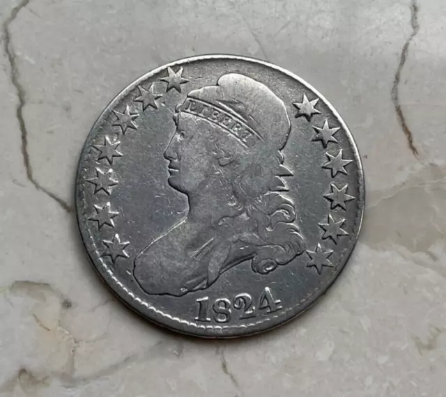 1824 Capped Bust Half Dollar - Cleaned