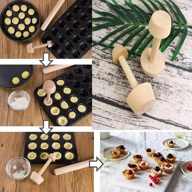 Double-Sided Wooden Egg Tart Mold & Pastry Pusher - Kitchen Baking Tool - View #8