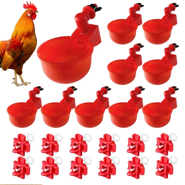 Chicken Automatic Watering Cups 2/5/12 PCS Drinker Waterer For Duck Quail Hen