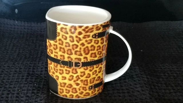   Leopard Patterned Cup Unique Handbag Shape  Excellent Condition
