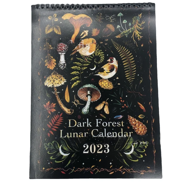 DARK FOREST LUNAR Calendar 2023 Colorful Moon Wheel Wall Calendar with