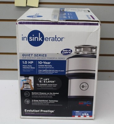 InSinkErator Evolution Prestige 1-HP Noise Insulated Garbage Disposal New