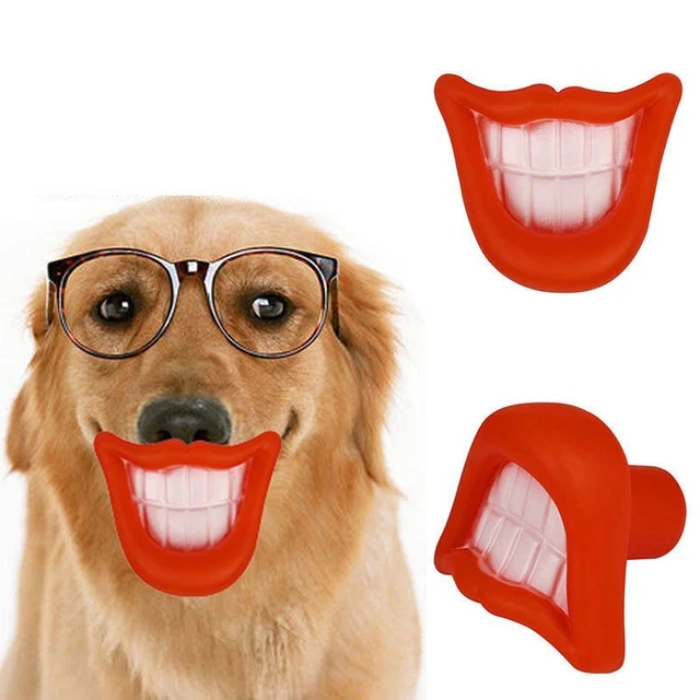 FUNNY LIP DUMMY Pacifier Soother Dog Bulldog Pug Pet Chew Sound