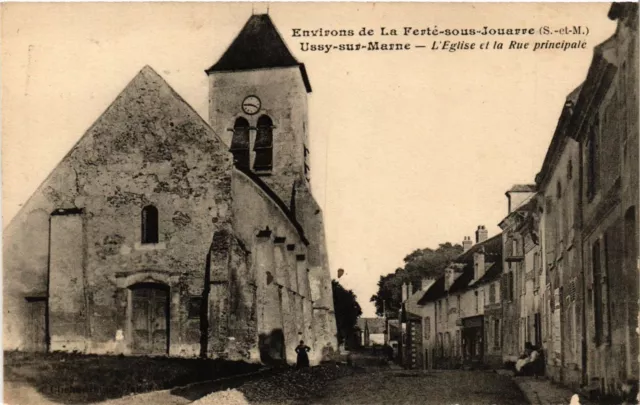 CPA AK USSY-sur-MARNE - Church and Main Street (638883)