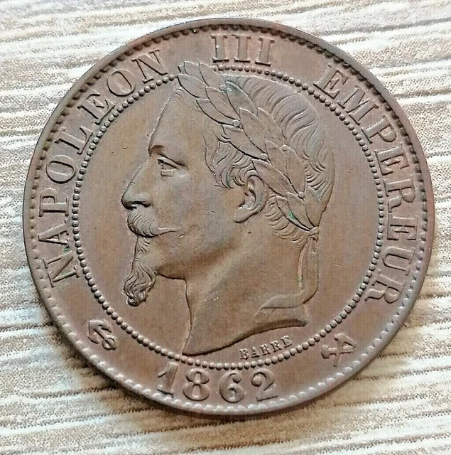 Cinq centimes Napoléon III, tête Laurée, 1862 K (Bordeaux)  Bronze