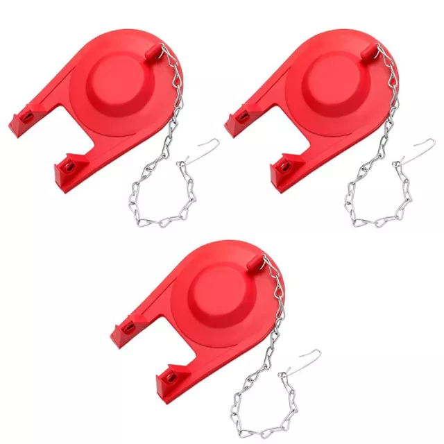 3Pcs Toilet Tank Flapper Red Rubber Replacement Kit For 2-Inch Flush Valve