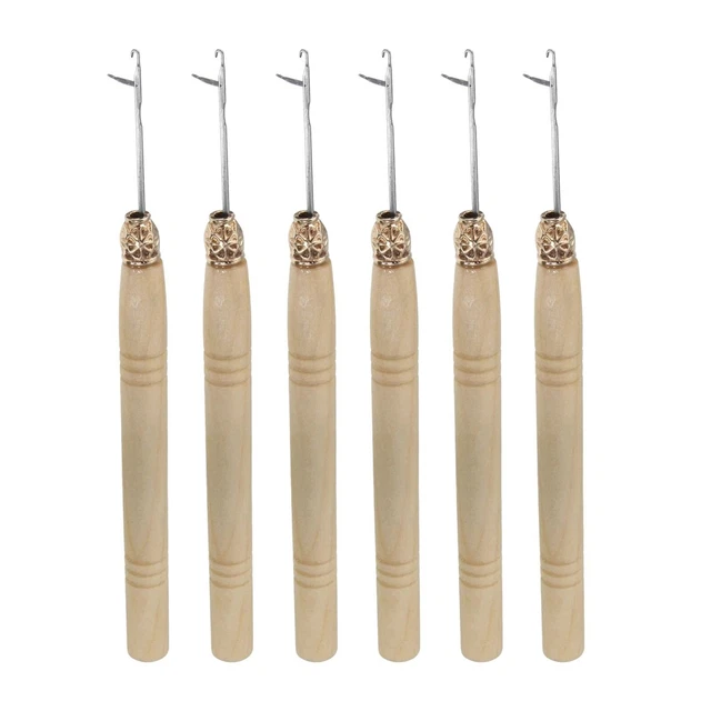 Hair Extension Pulling Needle Threader Loop Tool For Micro Rings Nano Beads x 6