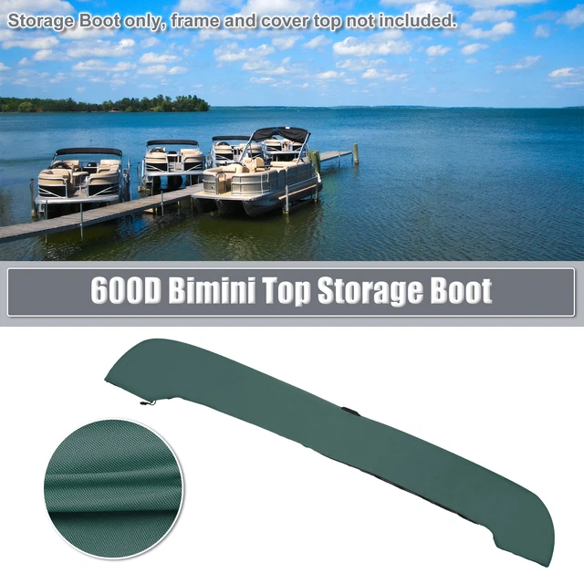 BOAT BIMINI TOP Storage Boot with Light Hole Green 73"78" W for 3 Bow