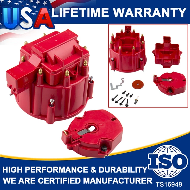 RED MALE HEI Distributor Cap Coil Rotor For SBC BBC 305 350 454 GM