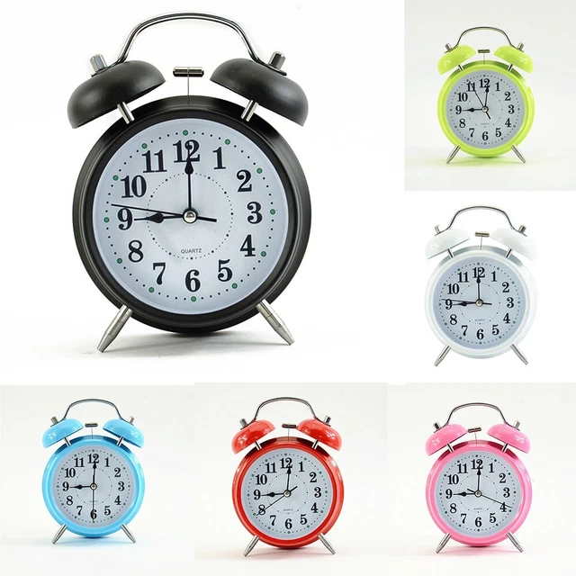 Reloj despertador de dormitorio azul/verde azul/verde doble campana de alta calidad