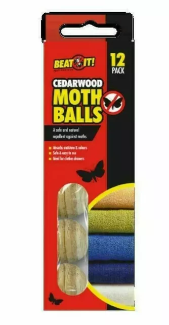 12 x Cedarwood moth balls repellent mildew eco friendly poison free clothes draw