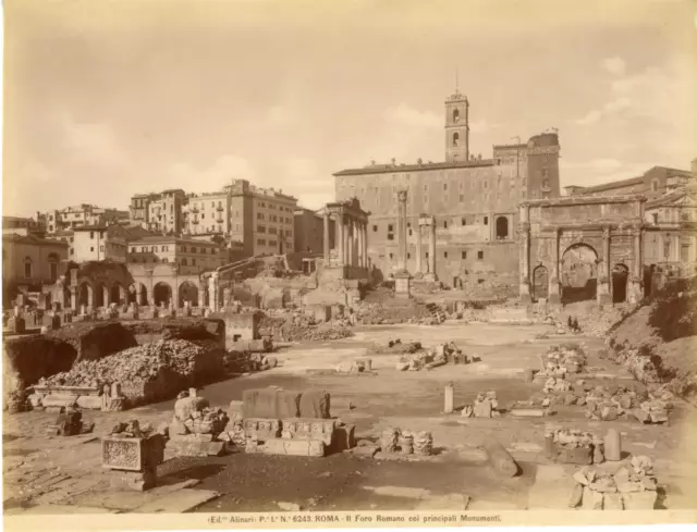 Alinari. Italie, Roma, Il Foro Romano  Vintage albumen print  Tirage albuminé